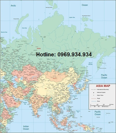 Bản đồ Châu Á khổ lớn