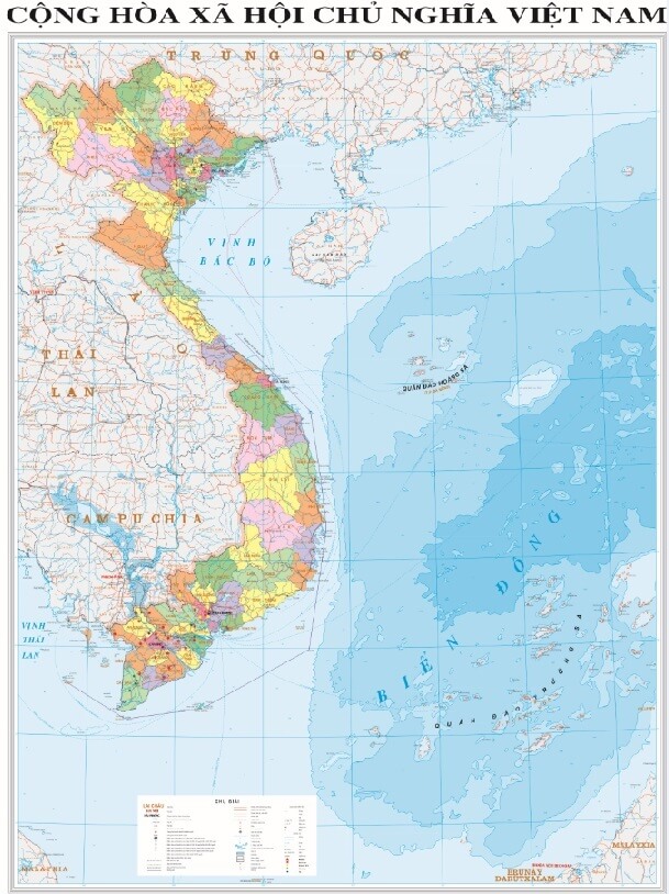 Bản đồ Việt Nam khổ lớn mẫu 2