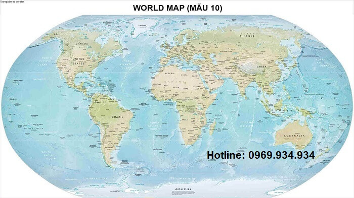 Bản đồ thế giới khổ lớn mẫu 10