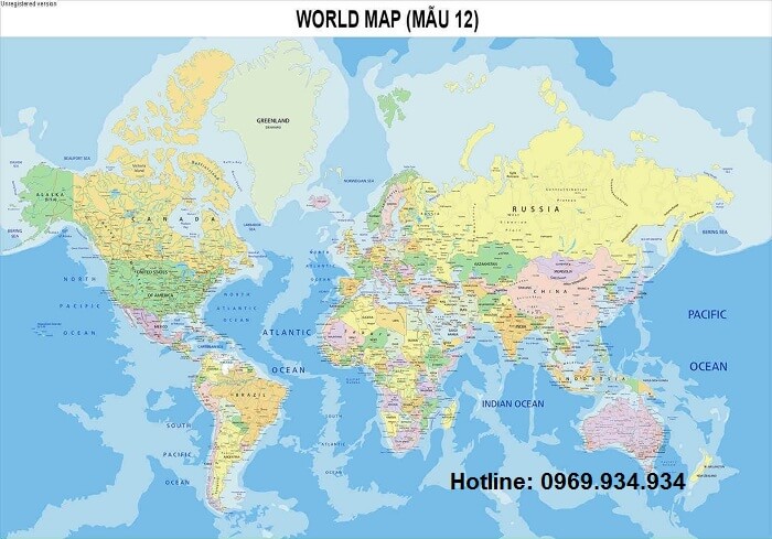 Bản đồ thế giới khổ lớn mẫu 12