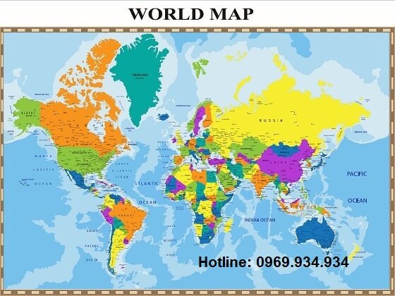 Bản đồ thế giới khổ lớn mẫu 21