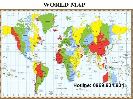Bản đồ thế giới khổ lớn mẫu 22