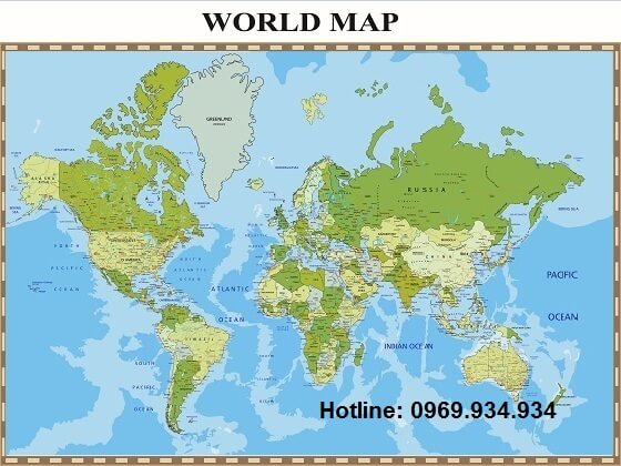 Bản đồ thế giới khổ lớn mẫu 24
