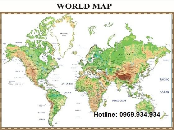 Bản đồ thế giới khổ lớn mẫu 27