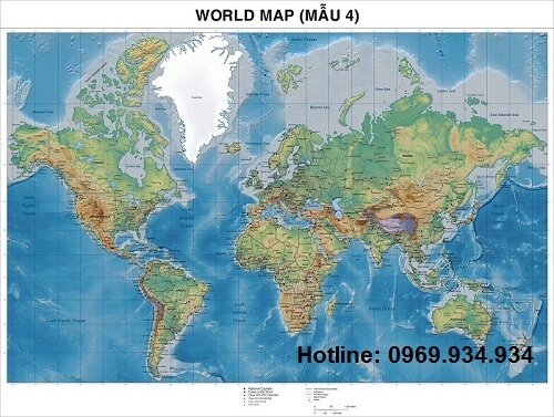 Bản đồ thế giới khổ lớn mẫu 4