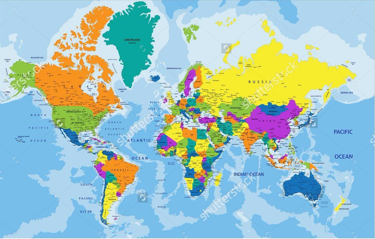 Bản đồ thế giới khổ lớn mẫu 21