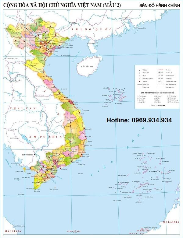 Bản đồ Việt Nam khổ lớn mẫu 2