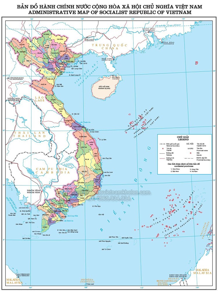 Bản đồ Việt Nam khổ lớn mẫu 5
