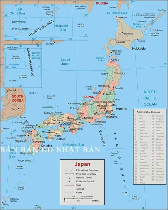 Bán bản đồ Nhật Bản tại Hà Nội