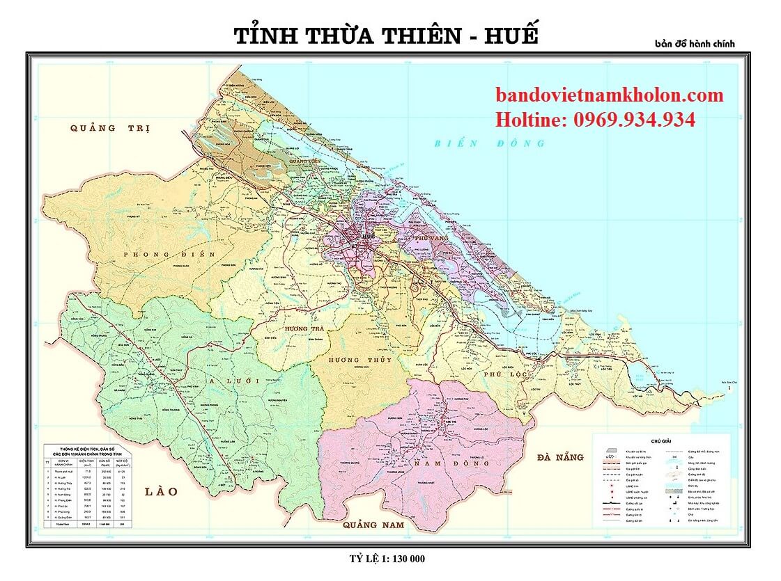 ban do tinh Thua Thien Hue